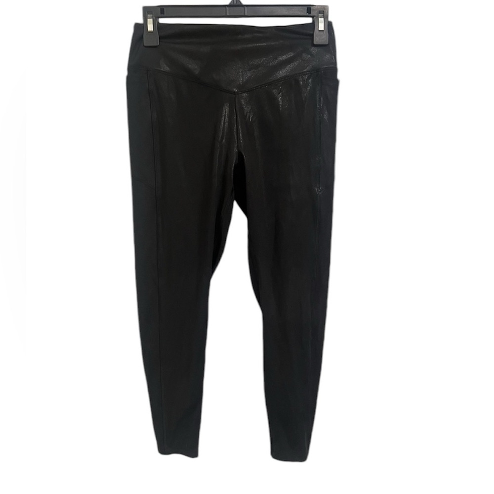Victorias Secret PINK Active shimmer black faux legfings.